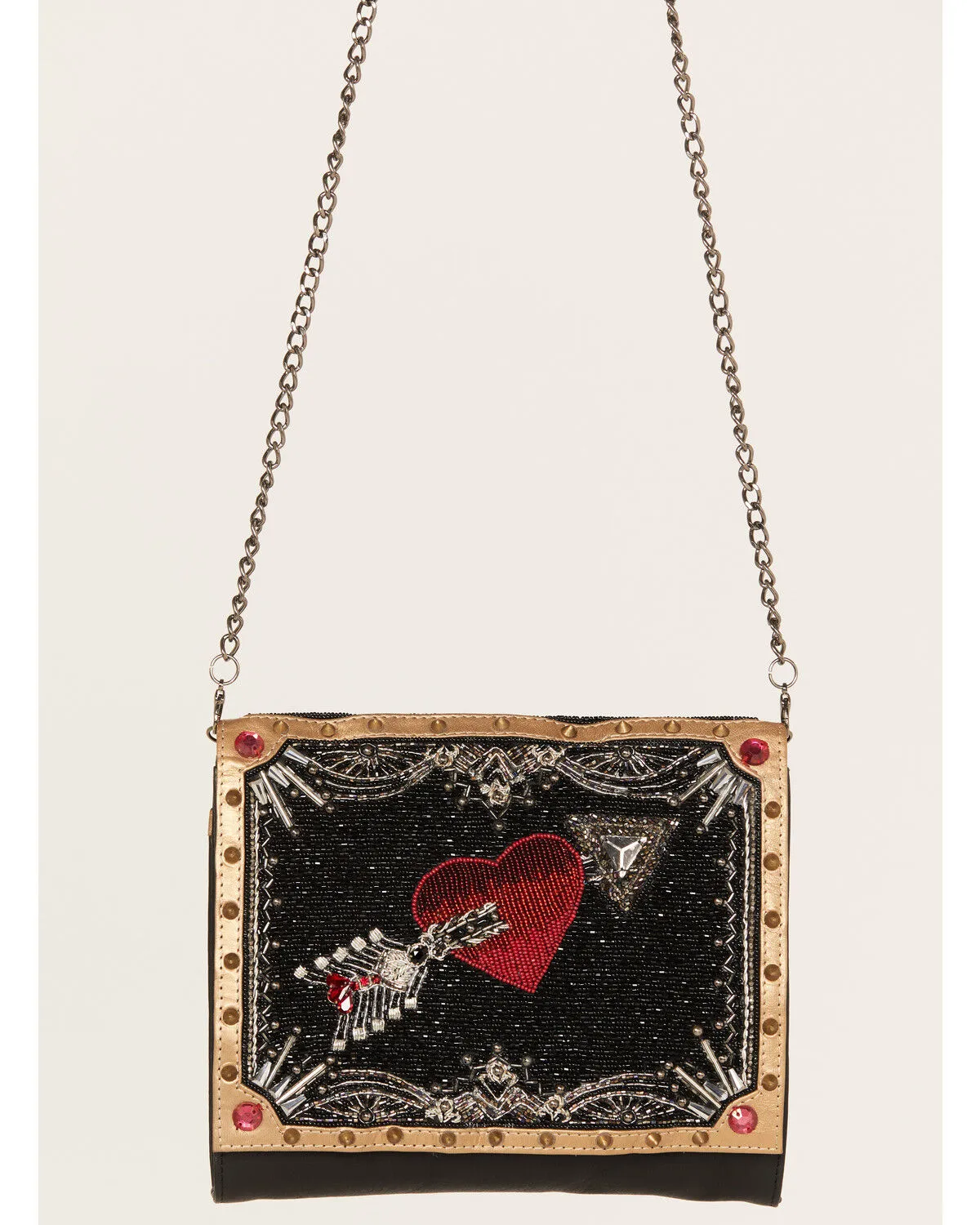 Product Name:  Mary Frances Straight to My Heart Beaded & Embroidered Crossbody Bag