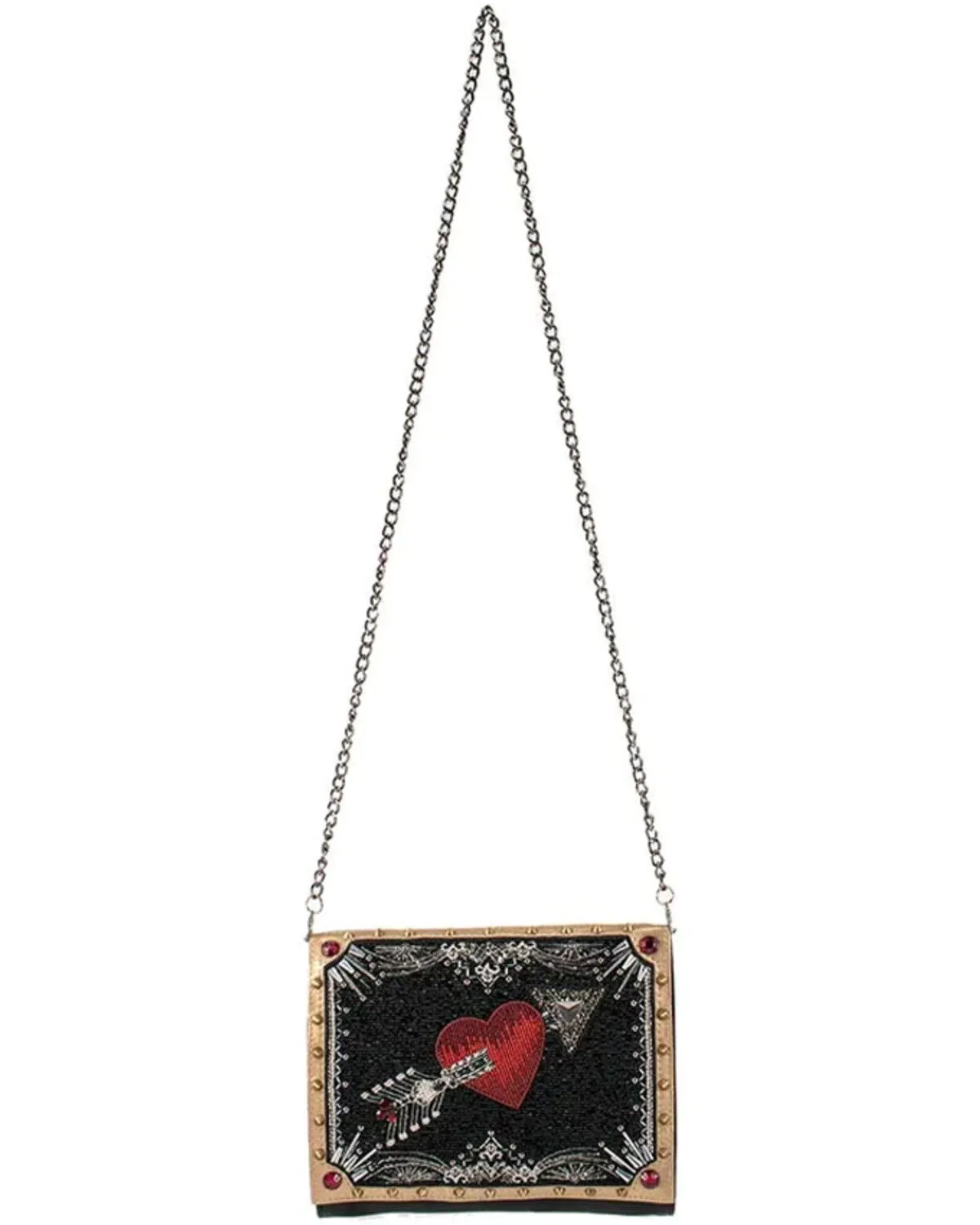 Product Name:  Mary Frances Straight to My Heart Beaded & Embroidered Crossbody Bag