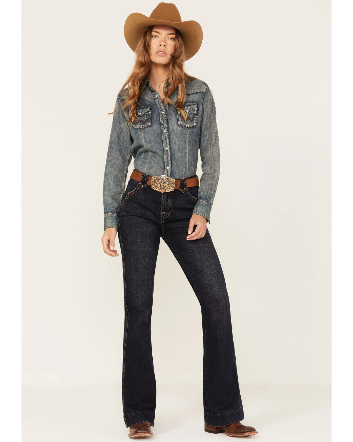 Product Name:  Rock & Roll Denim Women's Dark Wash High Rise Trouser Jeans