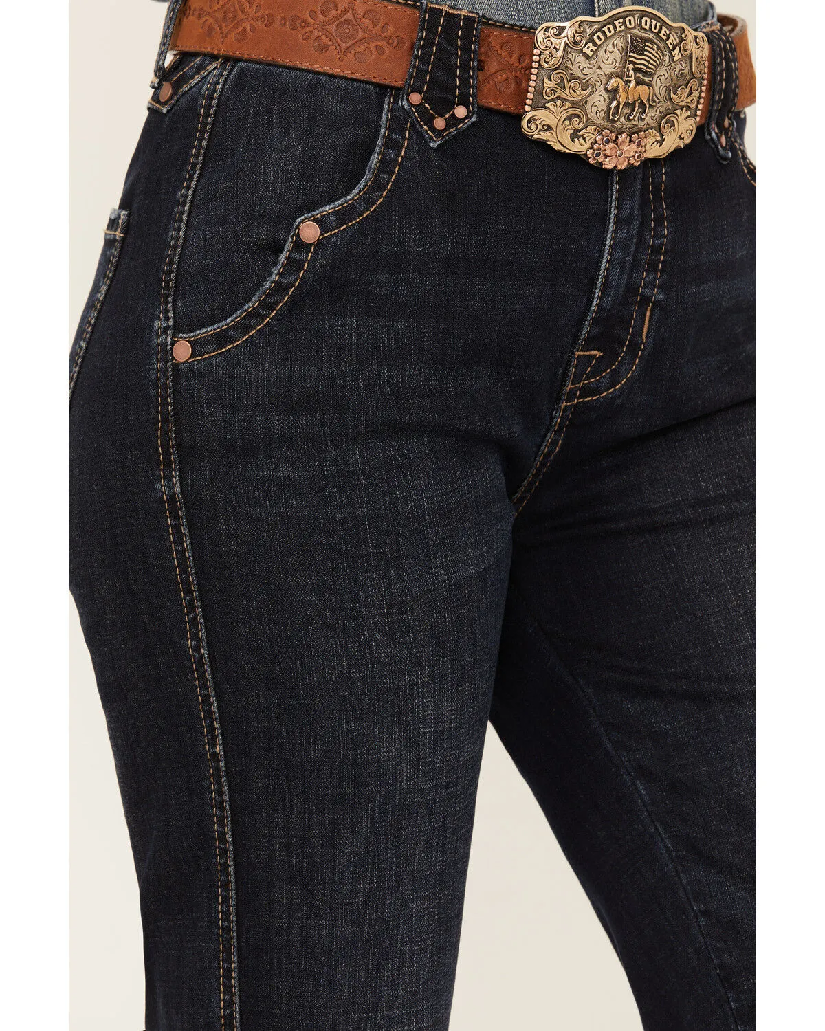 Product Name:  Rock & Roll Denim Women's Dark Wash High Rise Trouser Jeans