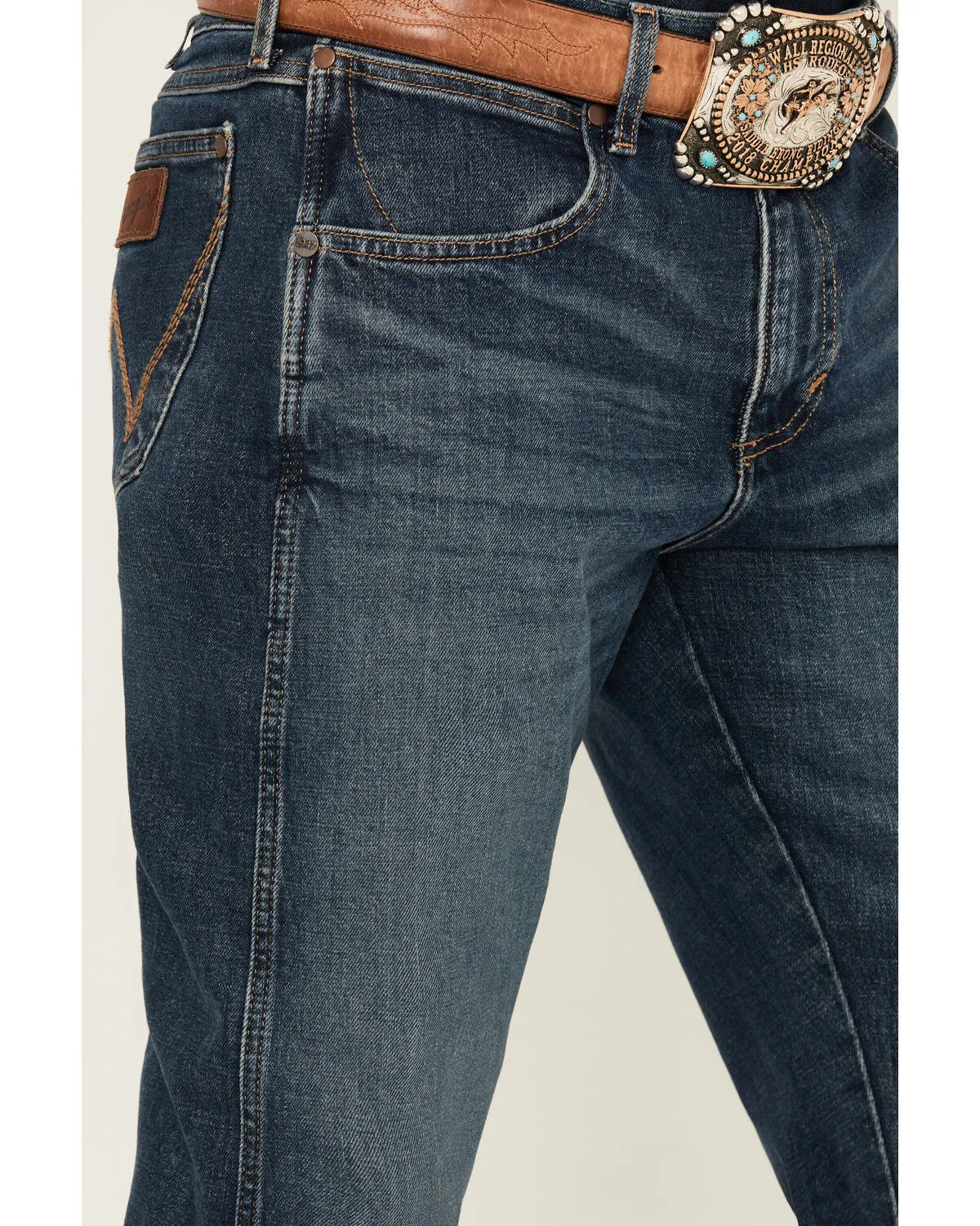 Product Name:  Wrangler Retro Men's 88MWZ Koewin Medium Wash Slim Straight Stretch Denim Jeans - Tall