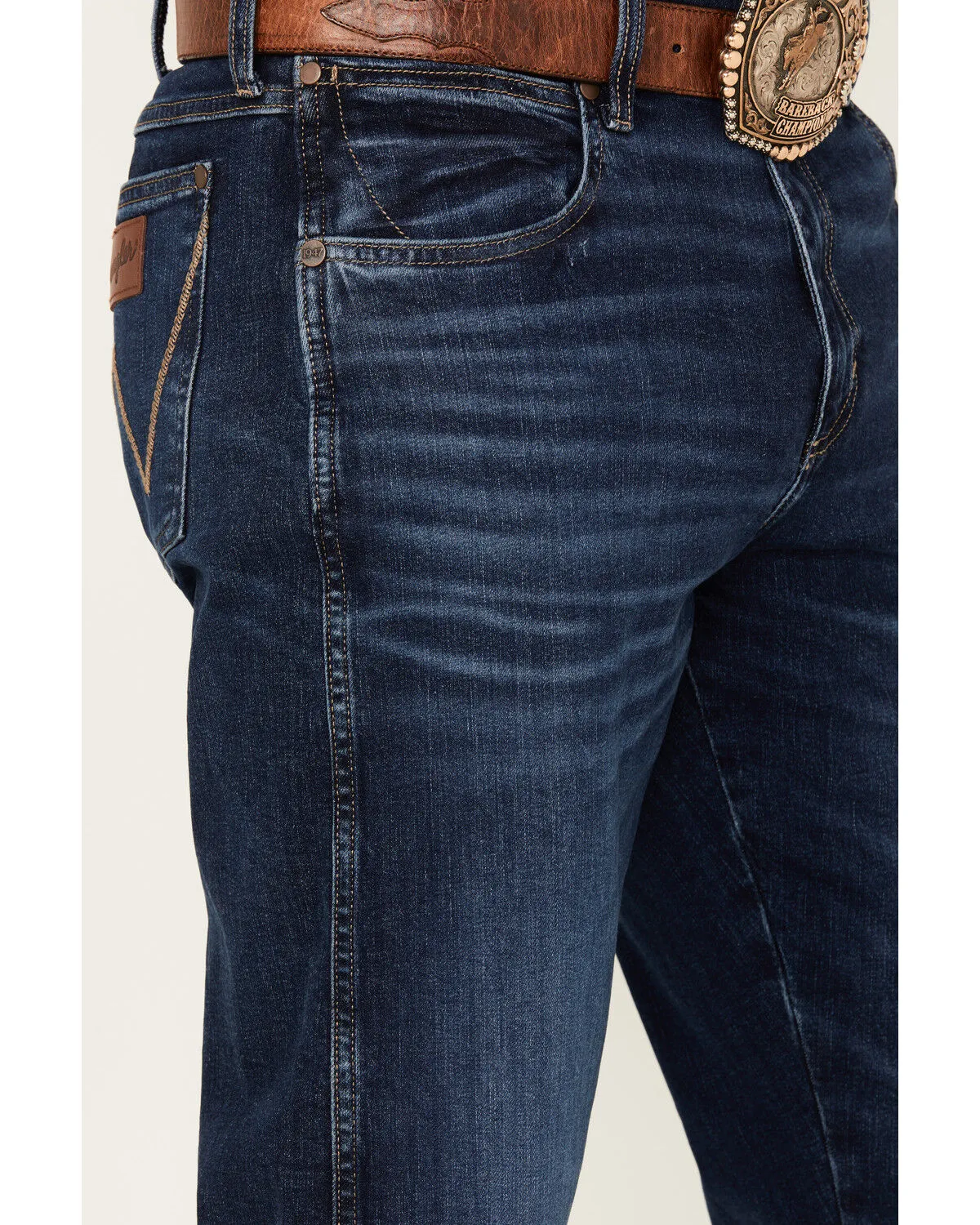 Product Name:  Wrangler Retro Men's Beckford Dark Wash Slim Straight Stretch Denim Jeans