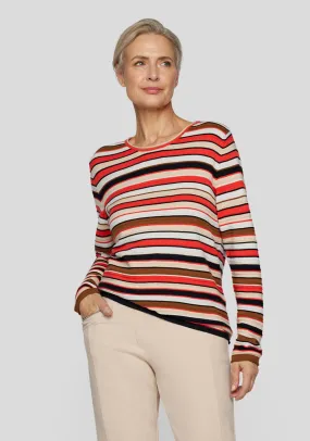 Rabe Striped Knitted Sweater, Red Multi