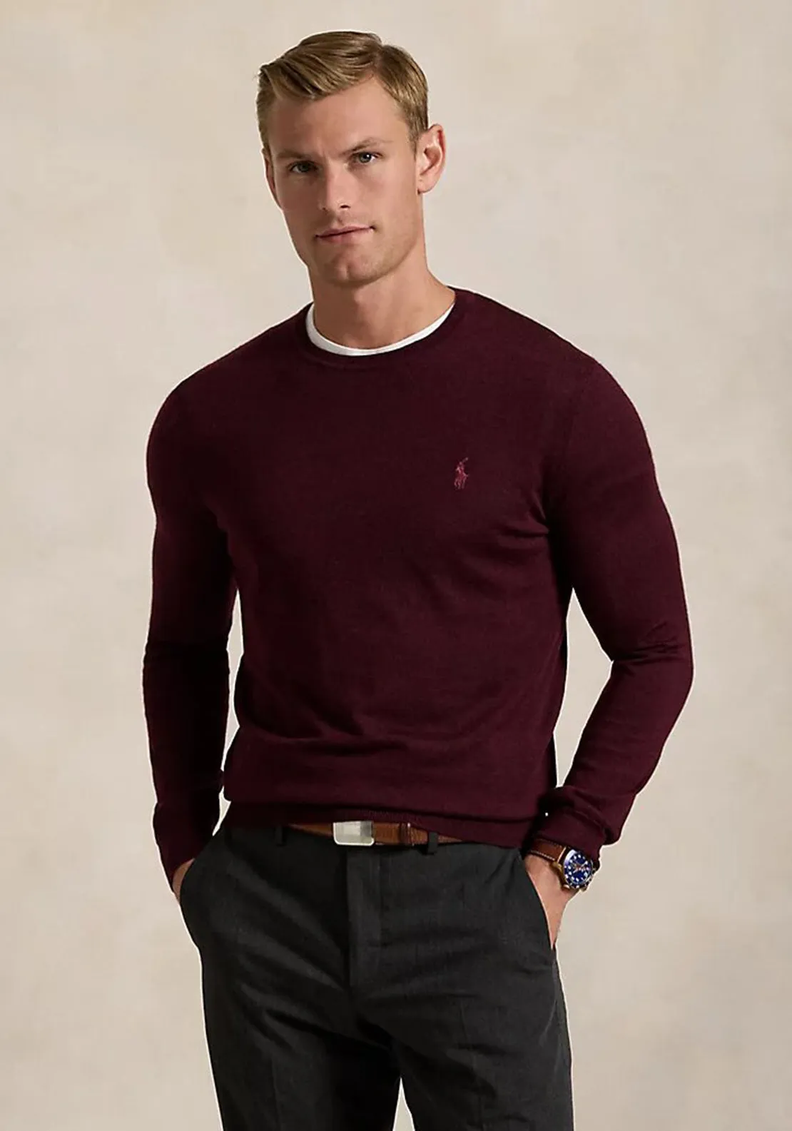 Ralph Lauren Crew Neck Sweater, Wine Heather