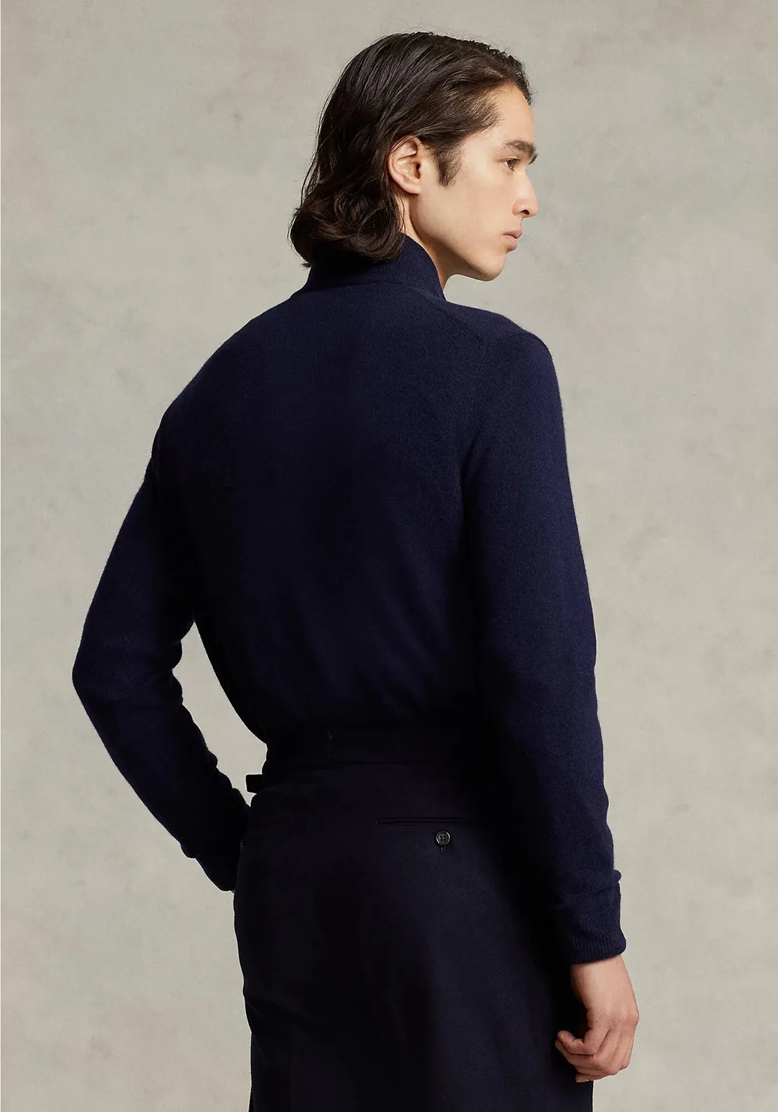 Ralph Lauren Wool Quarter Zip Sweater, Hunter Navy