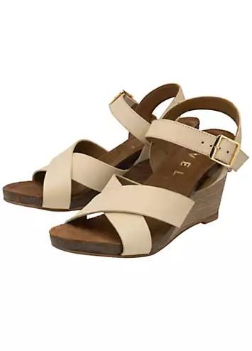 Ravel Nude Leather Kelty Wedge Sandals | Grattan