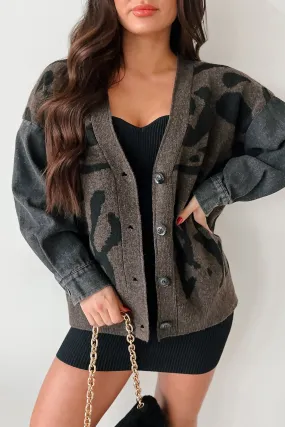 Redefining Myself Oversized Animal Print Cardigan (Brown/Black)