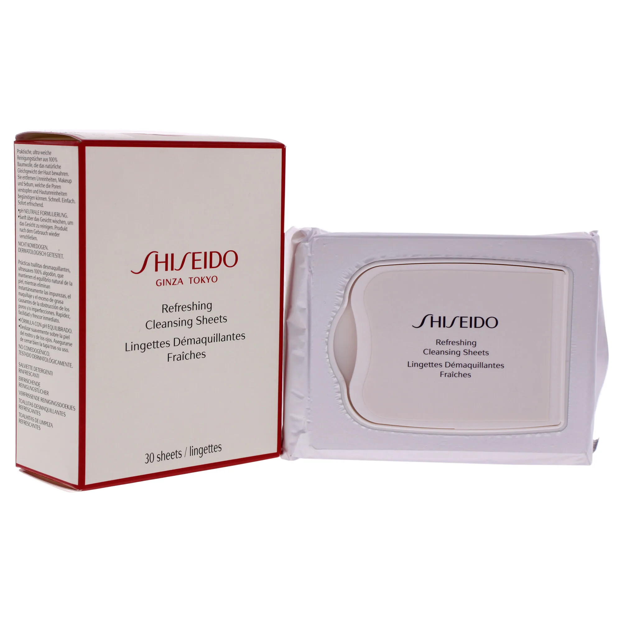 Refreshing Cleansing Sheet by Shiseido for Unisex - 30 Count Wipes