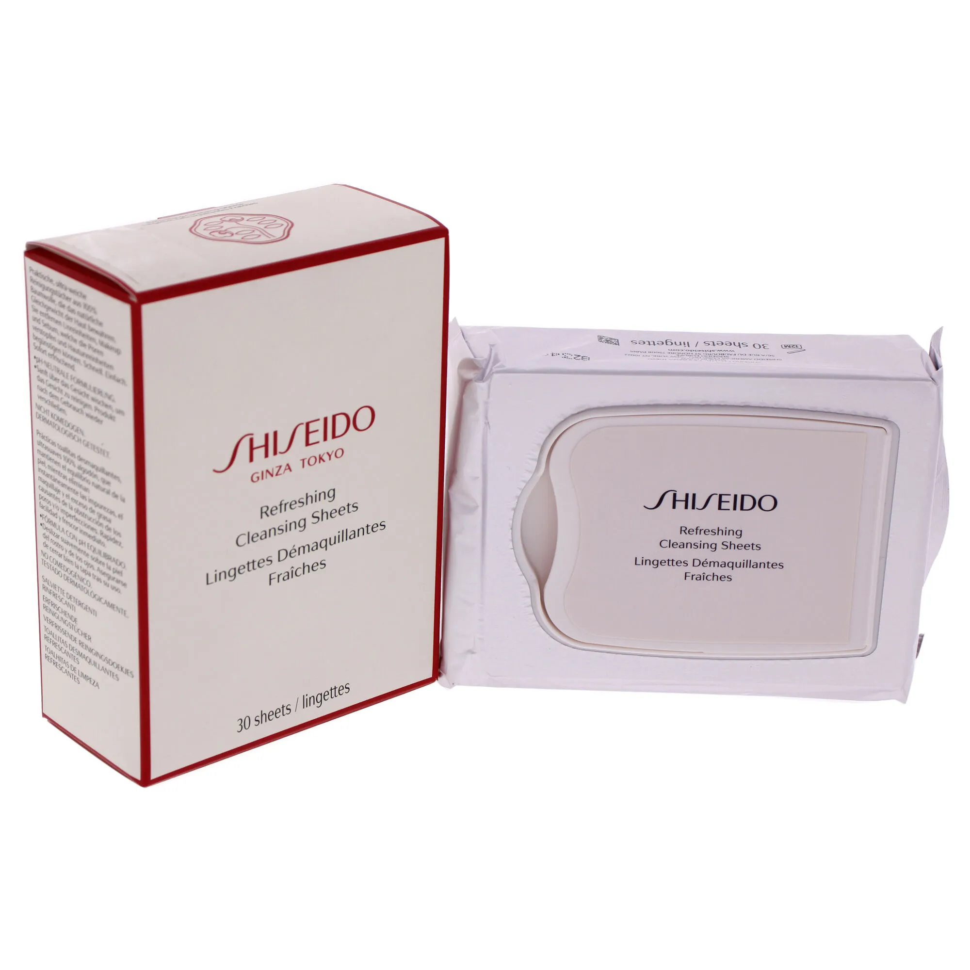 Refreshing Cleansing Sheet by Shiseido for Unisex - 30 Count Wipes