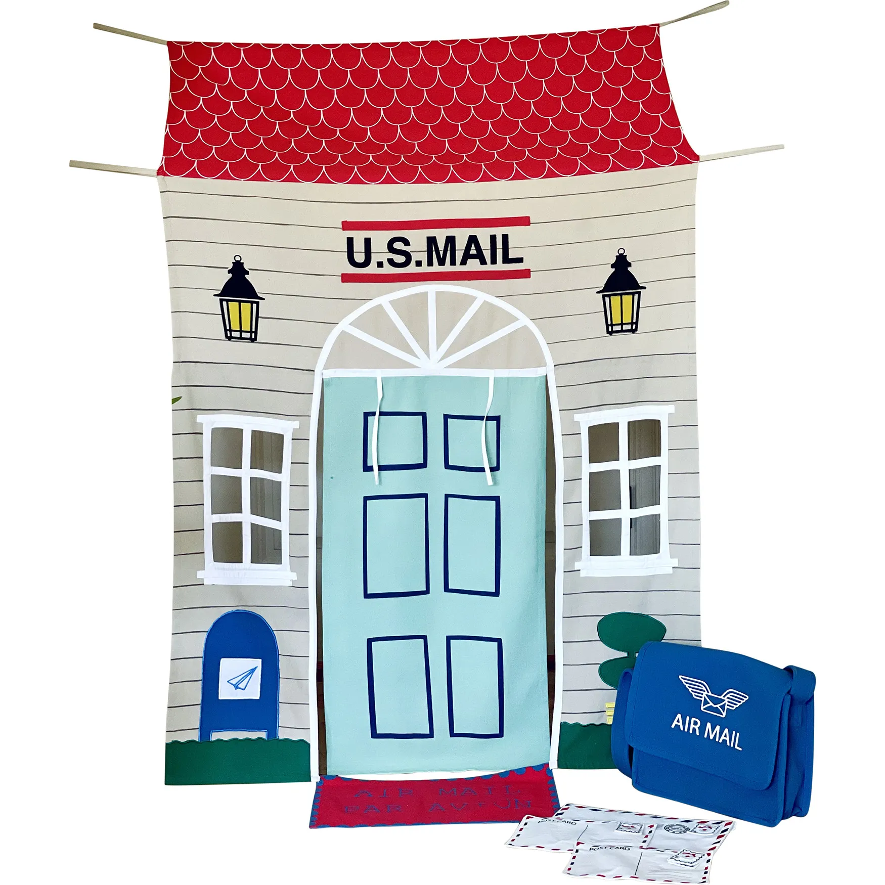 Role Play Kids Post Office Doorway Tent with Play Accessories