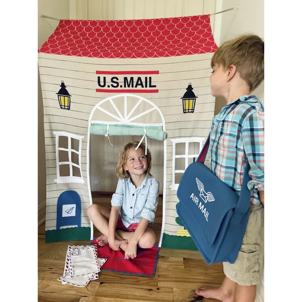 Role Play Kids Post Office Doorway Tent with Play Accessories