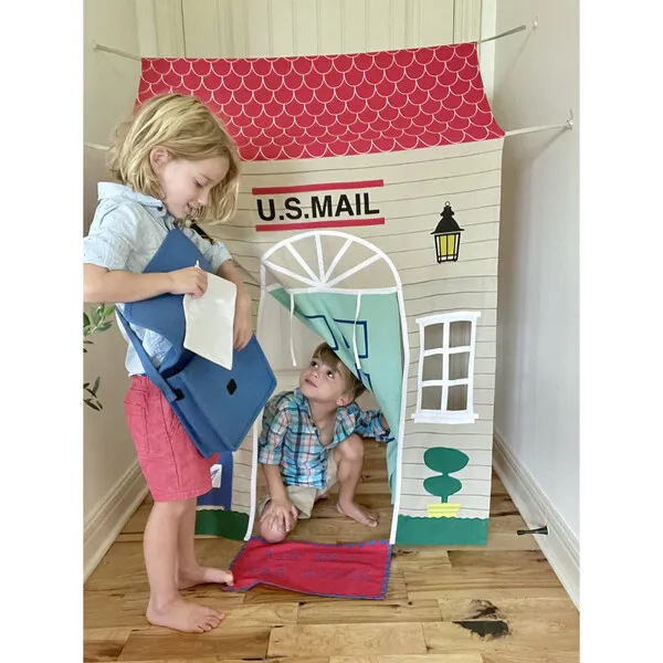 Role Play Kids Post Office Doorway Tent with Play Accessories