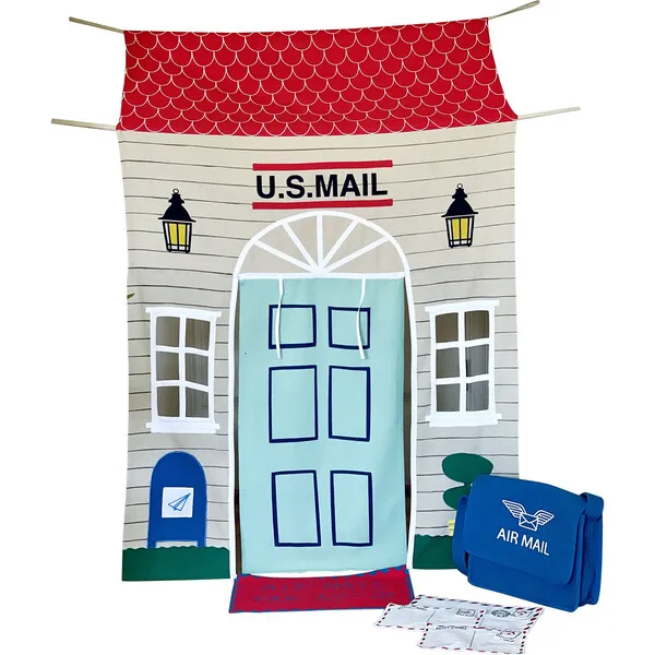 Role Play Kids Post Office Doorway Tent with Play Accessories