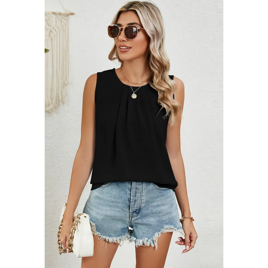 Ruched Round Neck Tank