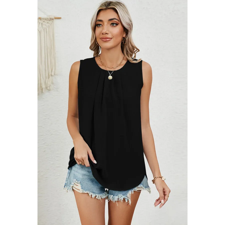 Ruched Round Neck Tank