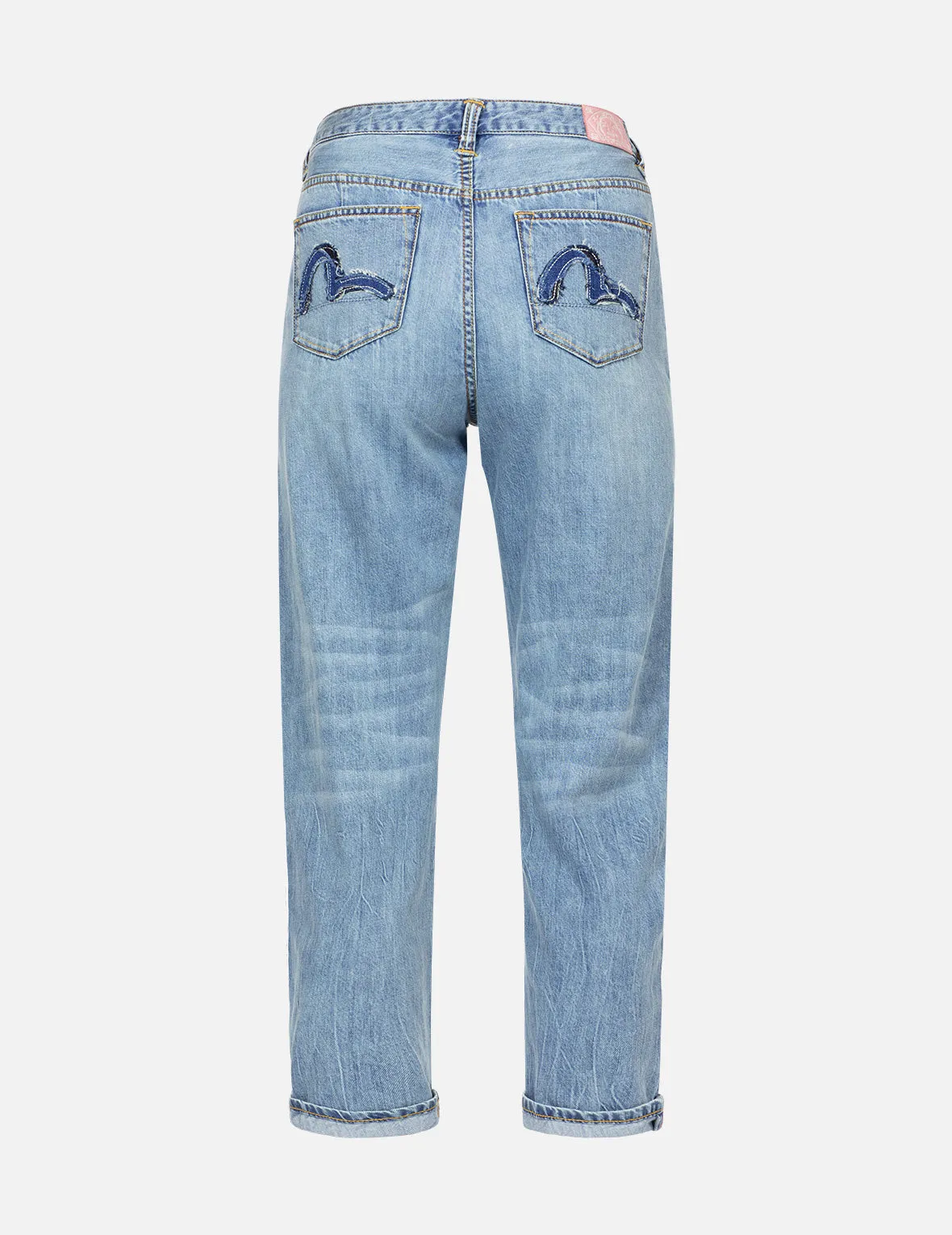 Seagull Applique Embroidery Taper Jeans