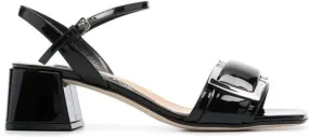 Sergio Rossi 55mm plaque-detail sandals Black