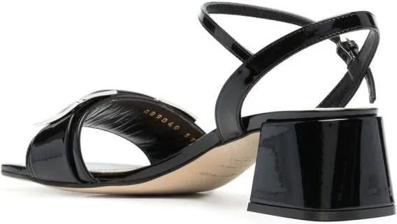 Sergio Rossi 55mm plaque-detail sandals Black