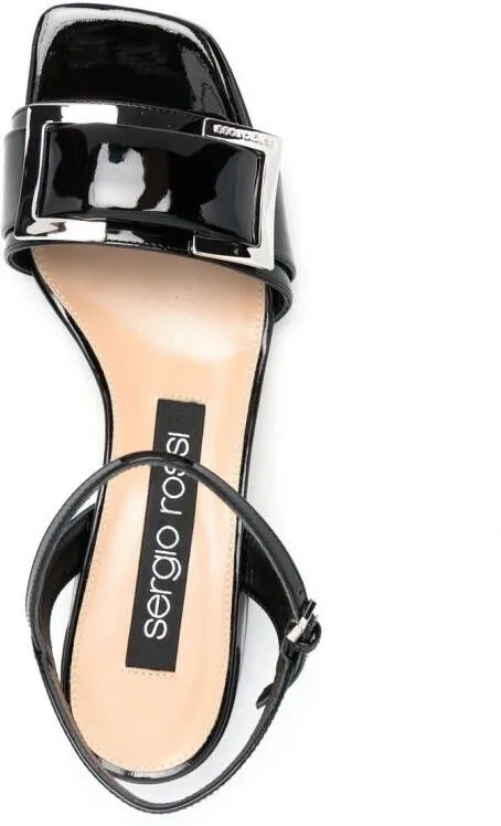 Sergio Rossi 55mm plaque-detail sandals Black