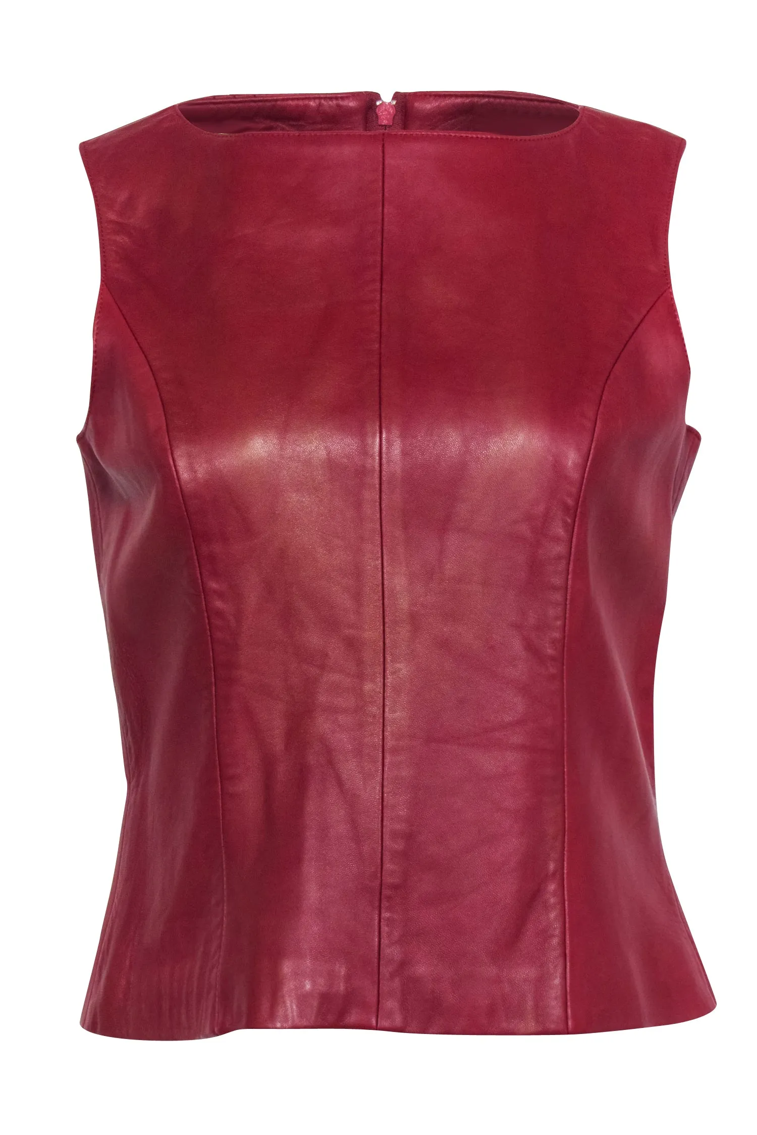 Siena Studio - Red Leather Sleeveless Top Sz M