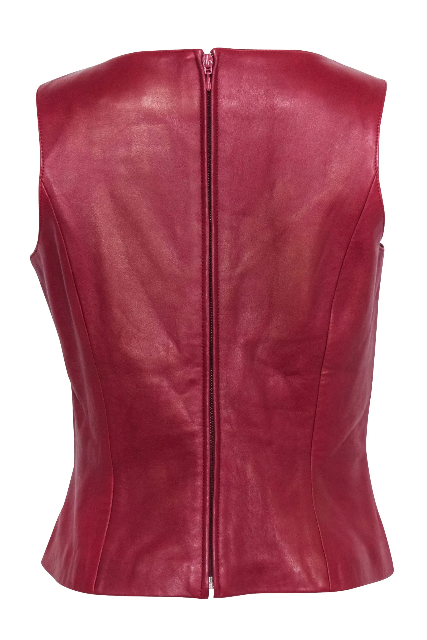 Siena Studio - Red Leather Sleeveless Top Sz M