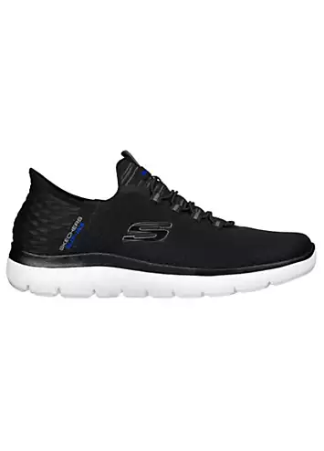 Skechers Mens Black/White Mesh Hands Free Slip-Ins Summits High Range Trainers | Grattan