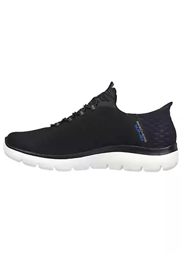 Skechers Mens Black/White Mesh Hands Free Slip-Ins Summits High Range Trainers | Grattan