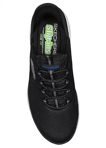 Skechers Mens Black/White Mesh Hands Free Slip-Ins Summits High Range Trainers | Grattan