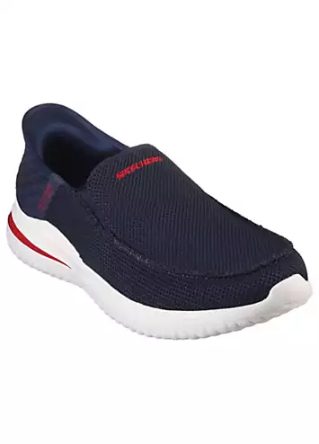 Skechers Mens Navy Knit Slip-Ins Delson 3.0 Cabrino Trainers | Grattan