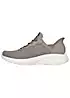 Skechers Wide Fit Taupe Bobs Squad Chaos Slip-Ins Gore Bungee Knitted Trainers