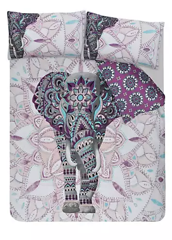 Sleepdown Elephant Mandala Duvet Cover Set - Purple | Kaleidoscope