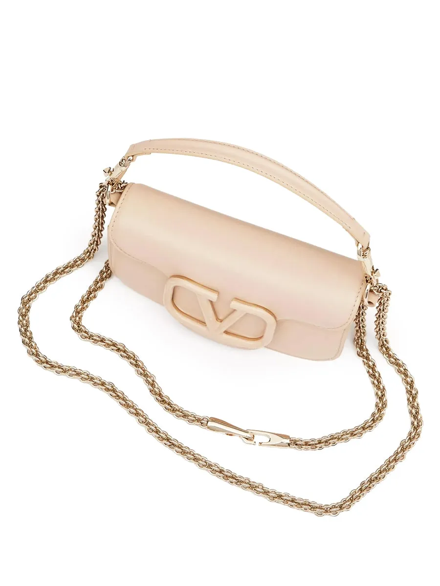 Small Loco Calfskin Shoulder Bag in Powder Rose