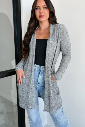 Snuggly Sundays Textured Knit Cardigan (2 Tone Black)