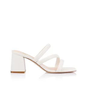 Stallone Block Heel Mules - Chalk White