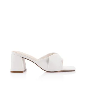 Stella Block Heel Mules - Chalk Smooth