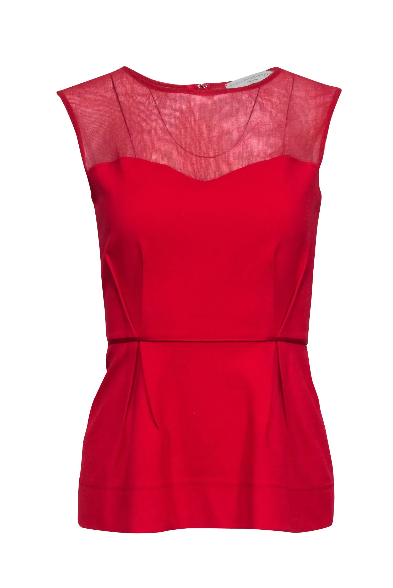 Stella McCartney - Red Sleeveless Peplum Top Sz 6