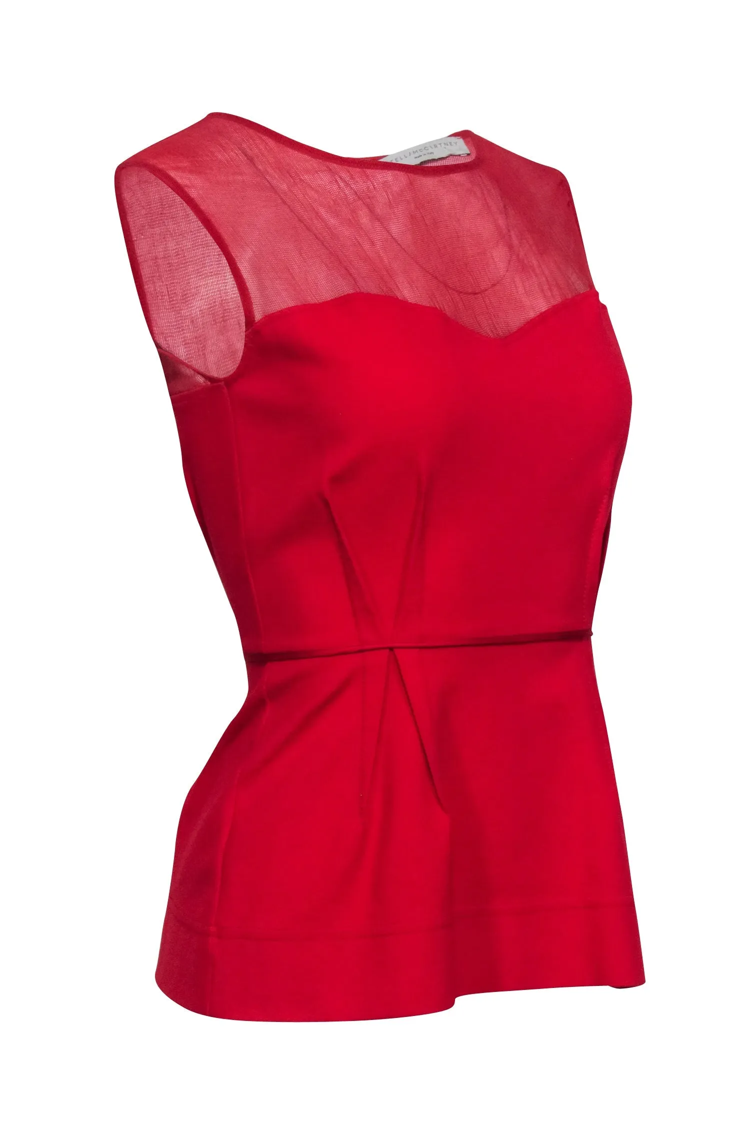 Stella McCartney - Red Sleeveless Peplum Top Sz 6