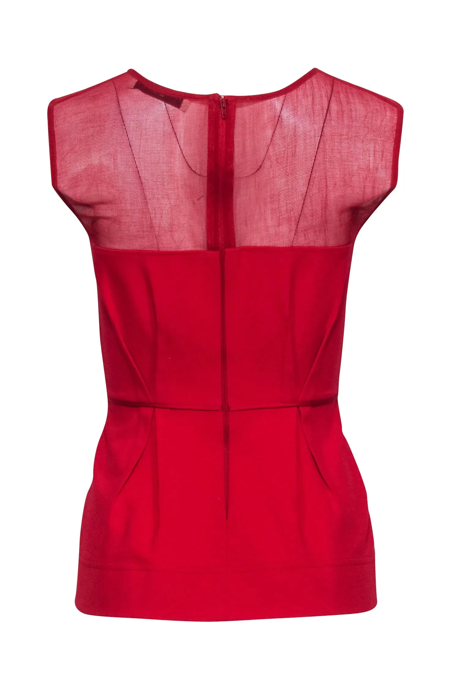 Stella McCartney - Red Sleeveless Peplum Top Sz 6