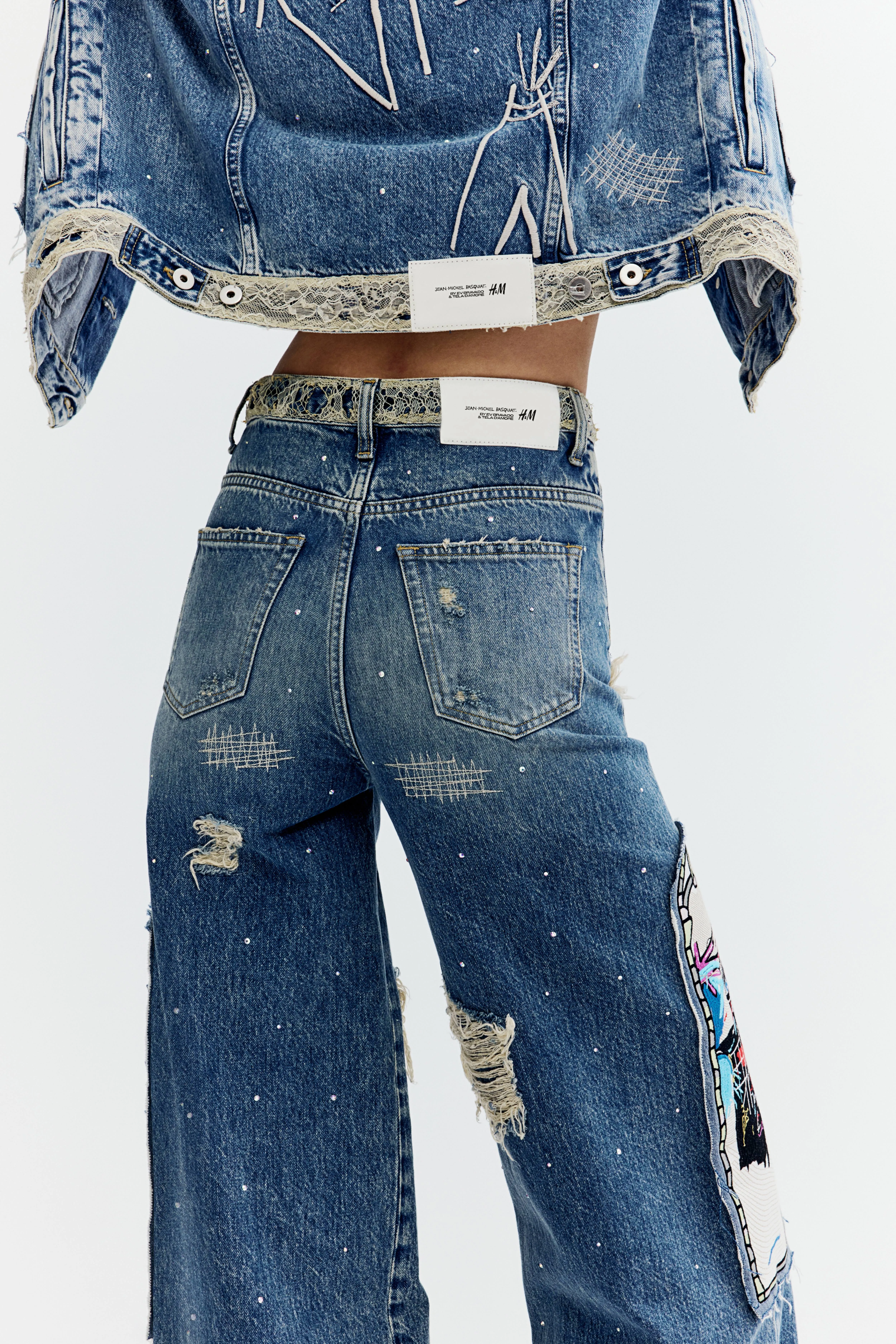 Straight Relaxed High Jeans - High waist - Extra-long legs - Denim blue/Basquiat - Ladies | H&M GB