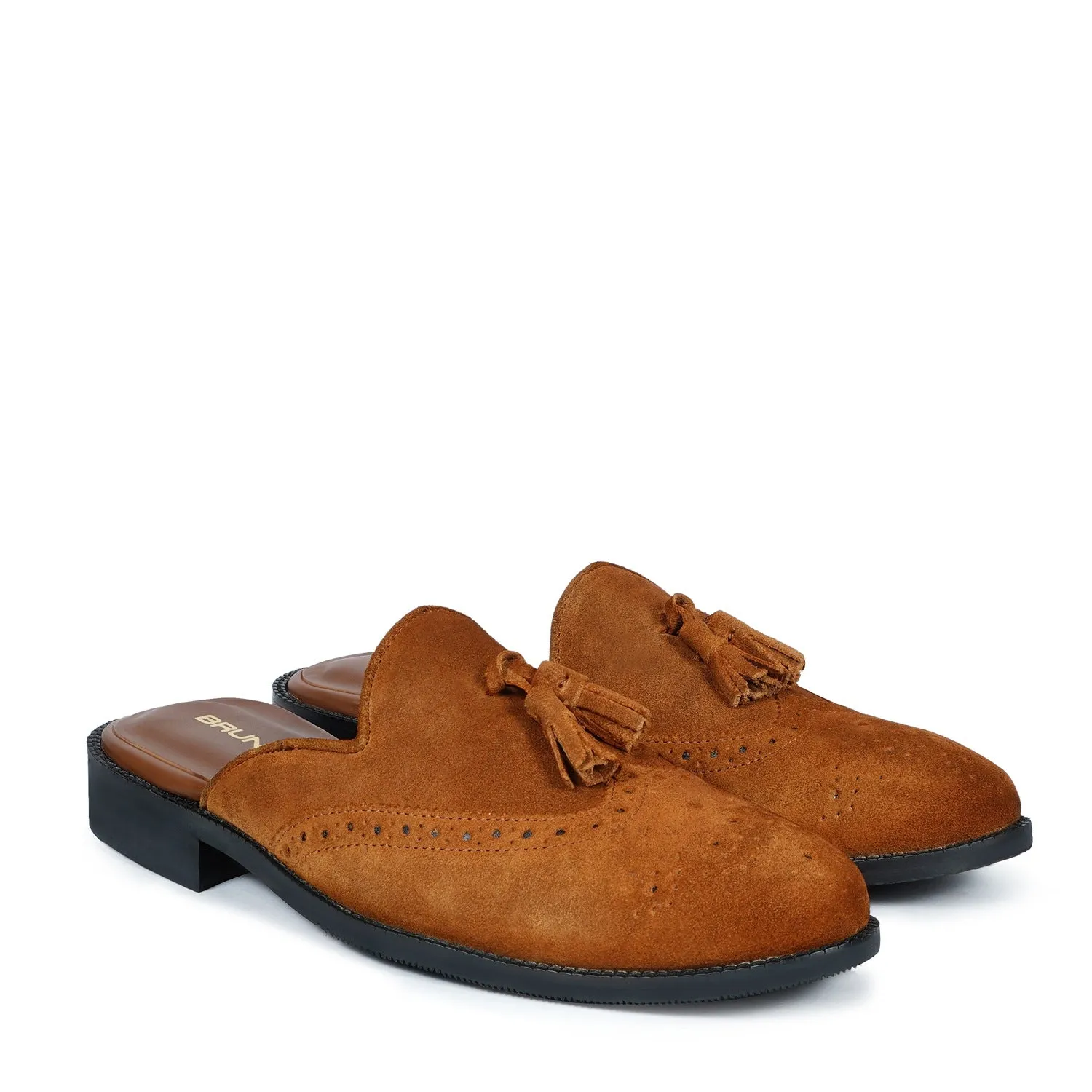 Summer Special Mules in Orangish Suede Leather