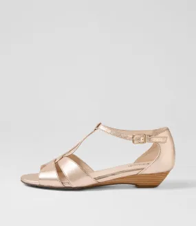 SUPERSOFT Beautiy Pale Rose Gold Leather Sandals