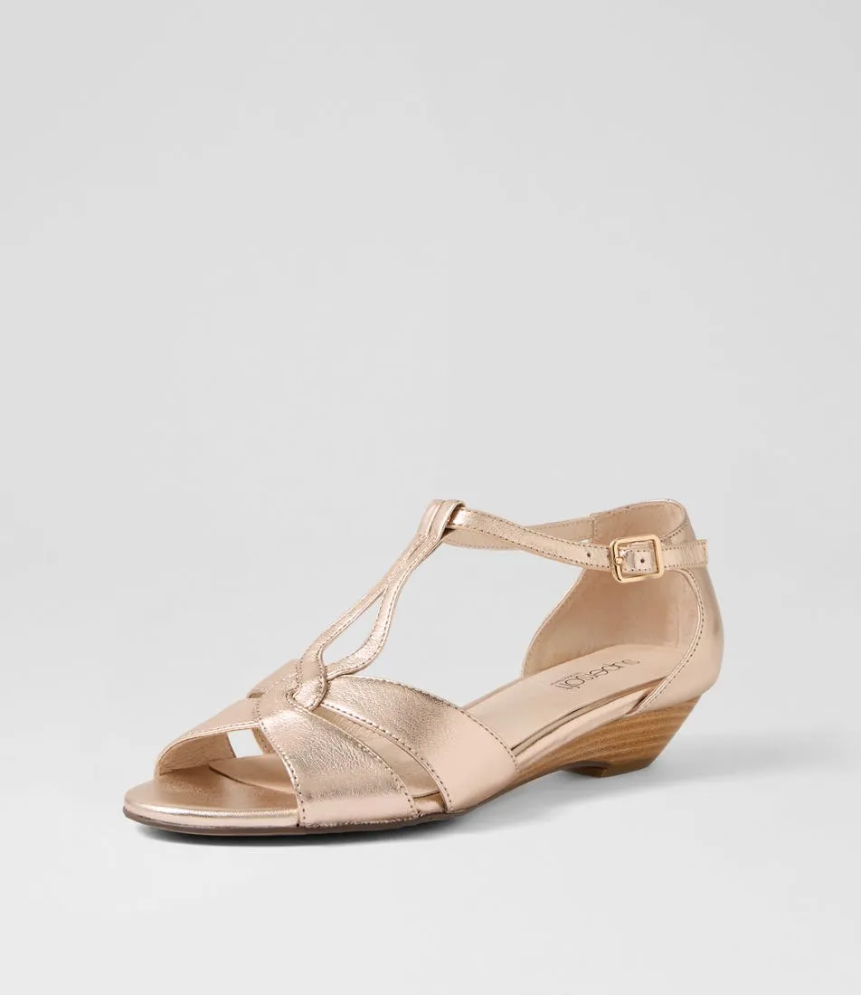 SUPERSOFT Beautiy Pale Rose Gold Leather Sandals