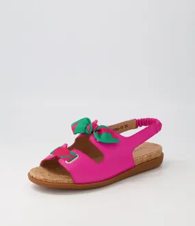 SUPERSOFT Coshima Fuchsia Multi Leather Fabric Sandals