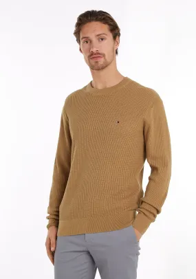 Tommy Hilfiger Textured Knit Crew Neck Sweater, Safari Canvas