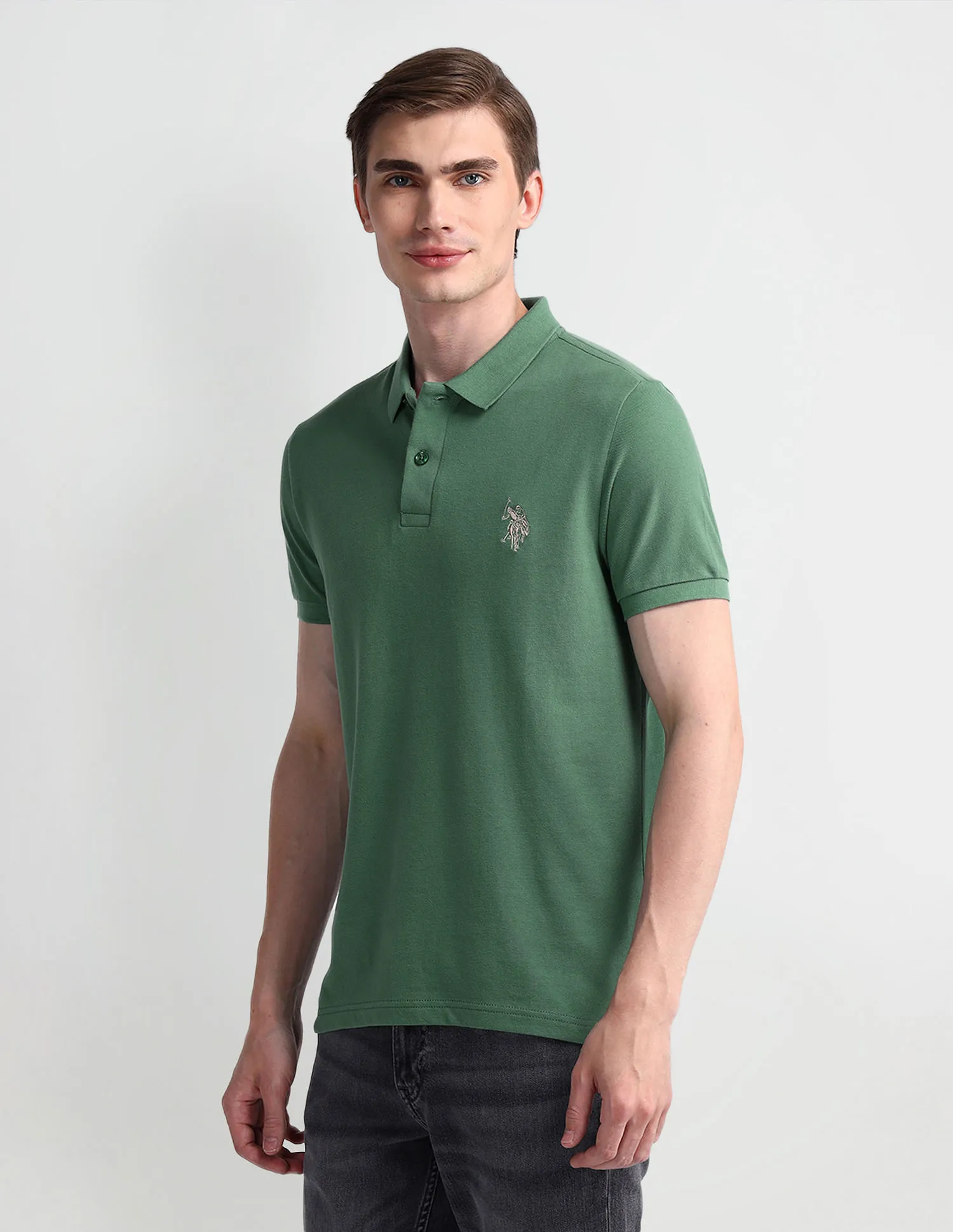 U.S. Polo Assn. Denim Co. Muscle Fit Solid Polo Shirt