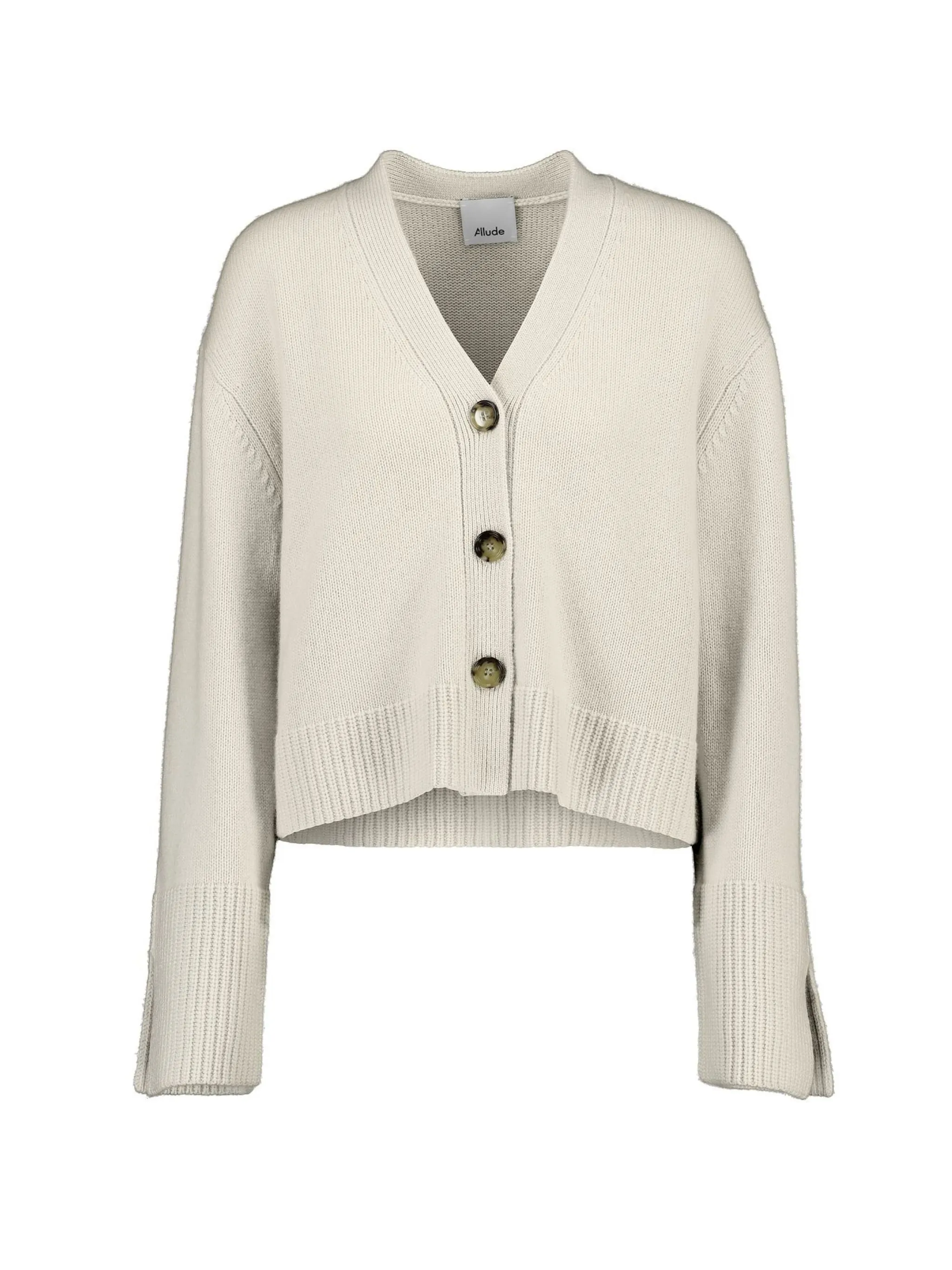 V-neck cashmere cardigan, creme (41)