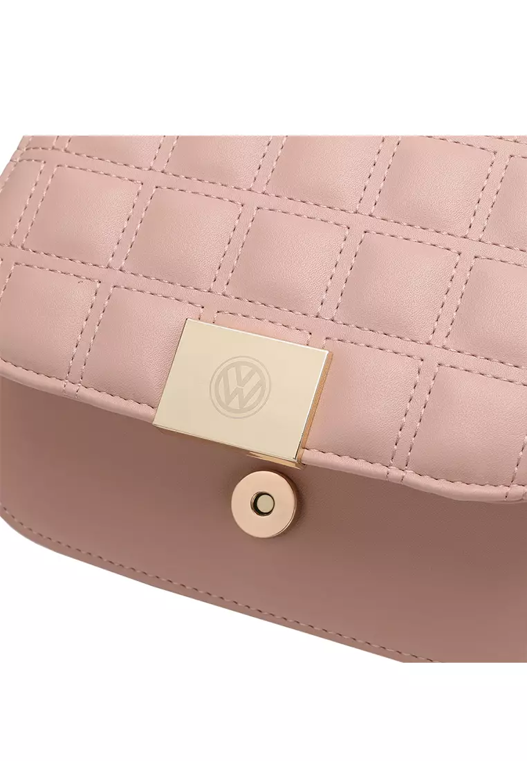 Volkswagen Women's Chain Shoulder Sling Bag / Crossbody Bag - Pink