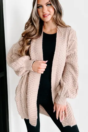 What You Need Open Front Knit Cardigan (Beige)