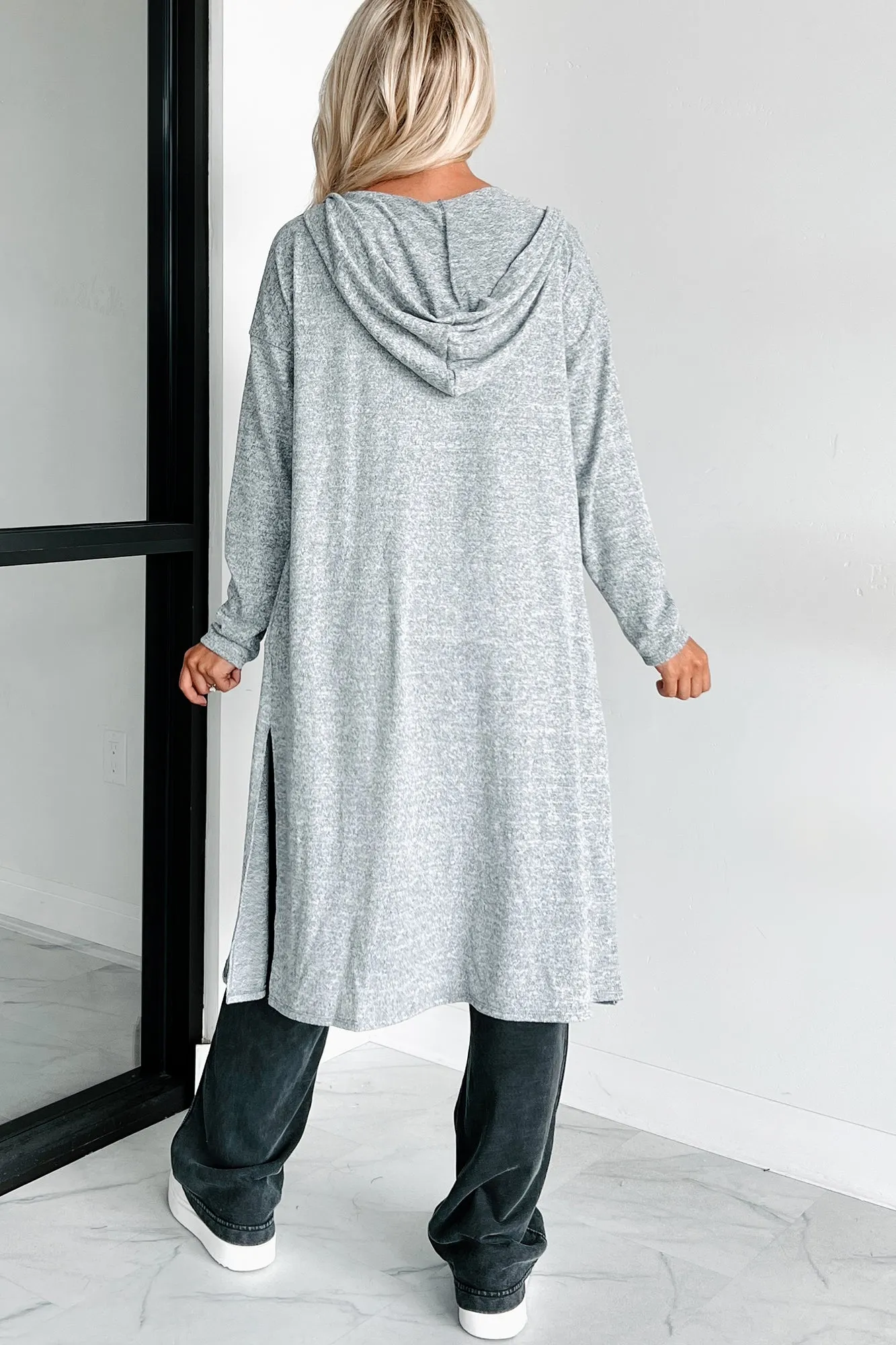 Zaiden Lightweight Hooded Cardigan (Heather Grey)