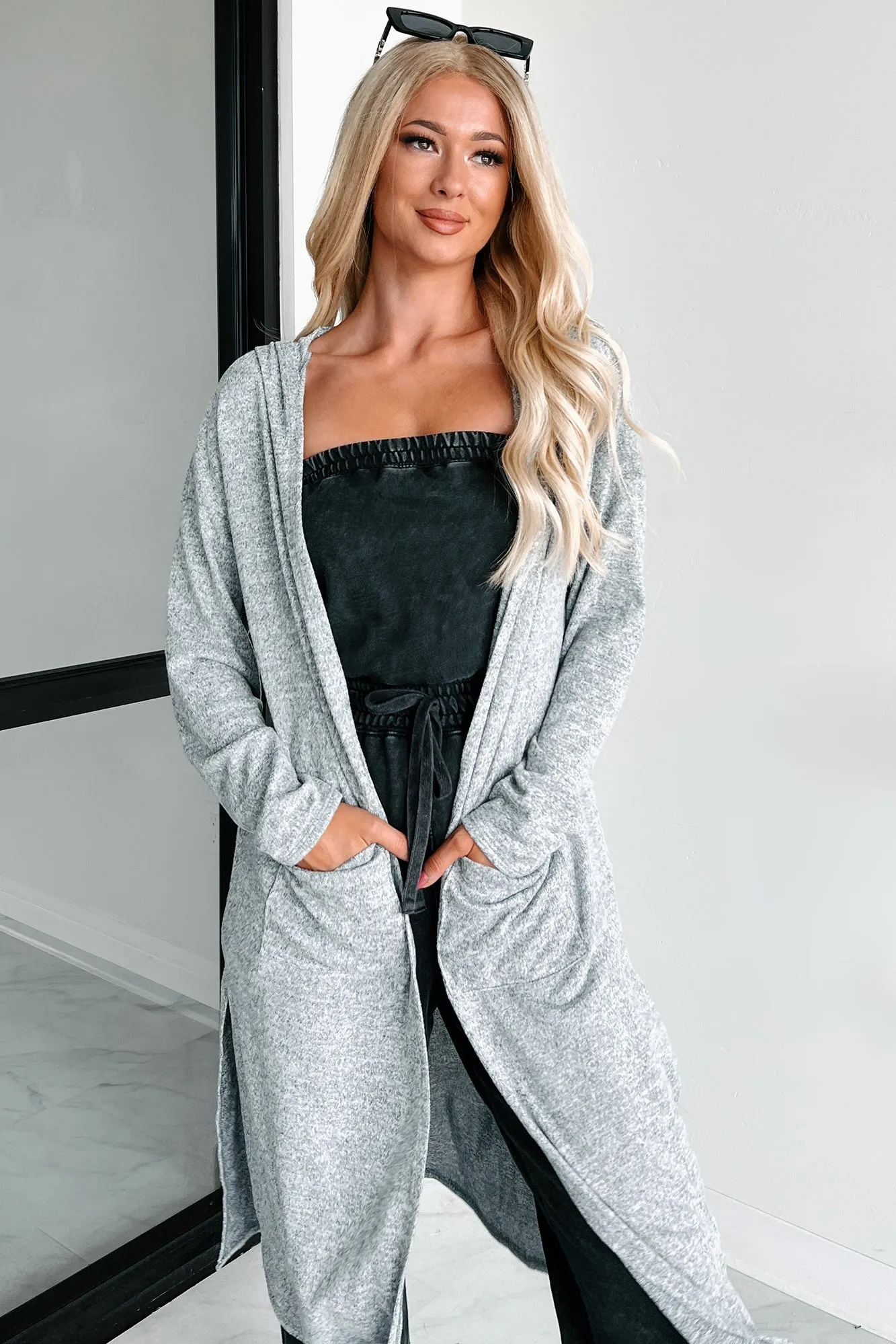 Zaiden Lightweight Hooded Cardigan (Heather Grey)